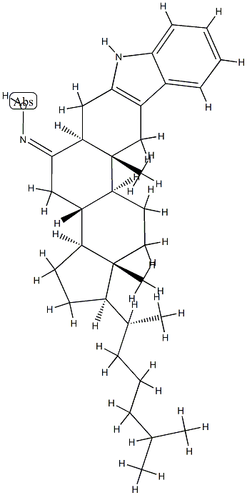 1'H-5α-Cholest-2-eno[3,2-b]indol-6-one oxime结构式