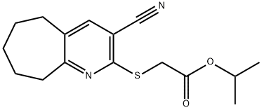 isopropyl 2-((3-cyano-6,7,8,9-tetrahydro-5H-cyclohepta[b]pyridin-2-yl)thio)acetate structure