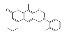 3-(2-fluorophenyl)-10-methyl-6-propyl-2,4-dihydropyrano[3,2-g][1,3]benzoxazin-8-one Structure