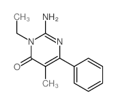 2-amino-3-ethyl-5-methyl-6-phenyl-pyrimidin-4-one结构式