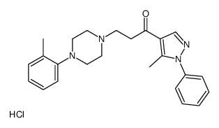 3-[4-(2-methylphenyl)piperazin-1-yl]-1-(5-methyl-1-phenylpyrazol-4-yl)propan-1-one,hydrochloride Structure