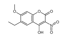 6-ethyl-4-hydroxy-7-methoxy-3-nitrochromen-2-one结构式