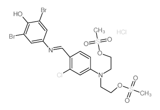 4-[[4-(bis(2-methylsulfonyloxyethyl)amino)-2-chloro-phenyl]methylideneamino]-2,6-dibromo-phenol picture