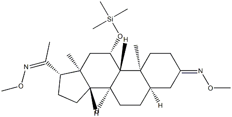 11β-(Trimethylsiloxy)-5β-pregnane-3,20-dione bis(O-methyl oxime)结构式