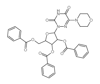 [3,4-dibenzoyloxy-5-(6-morpholin-4-yl-3,5-dioxo-1,2,4-triazin-2-yl)oxolan-2-yl]methyl benzoate结构式