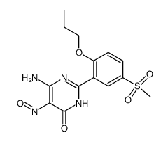 6-amino-2-(5-methanesulfonyl-2-propoxy-phenyl)-5-nitroso-3H-pyrimidin-4-one结构式