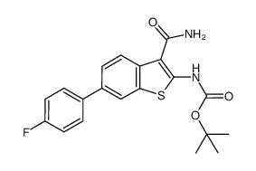 [3-carbamoyl-6-(4-fluorophenyl)benzo[b]thiophen-2-yl]carbamic acid tert-butyl ester Structure