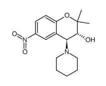 (3R,4S)-2,2-Dimethyl-6-nitro-4-piperidin-1-yl-chroman-3-ol结构式