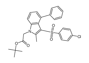 3-[(4-chlorophenyl)sulfonyl]-2-methyl-4-phenyl-1H-indole-1-acetic acid 1,1-dimethylethyl ester结构式