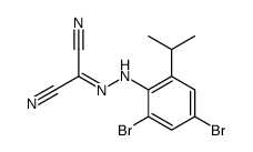 2-[(2,4-dibromo-6-propan-2-ylphenyl)hydrazinylidene]propanedinitrile Structure