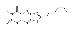 7-hexyl-1,3-dimethylthieno[3,2-g]pteridine-2,4-dione结构式