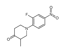 1-(2-fluoro-4-nitrophenyl)-3-methylpiperidin-4-one结构式