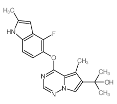 4-[(4-Fluoro-2-methyl-1H-indol-5-yl)oxy]-alpha,alpha,5-trimethylpyrrolo[2,1-f][1,2,4]triazine-6-methanol Structure