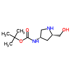 Carbamicacid,N-[(3S,5S)-5-(hydroxymethyl)-3-pyrrolidinyl]-,1,1-dimethylethylester Structure