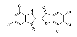 5,7-dichloro-1,2-dihydro-2-(5,6,7-trichloro-3-oxobenzo[b]thien-2(3H)-ylidene)-3H-indol-3-one结构式