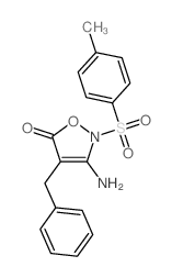 3-amino-4-benzyl-2-(4-methylphenyl)sulfonyl-oxazol-5-one结构式