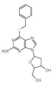 5-(2-amino-6-benzylsulfanyl-purin-9-yl)-2-(hydroxymethyl)oxolan-3-ol Structure