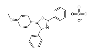 2-(4-methoxyphenyl)-3,5-diphenyl-1,3,4-oxadiazol-3-ium,perchlorate结构式