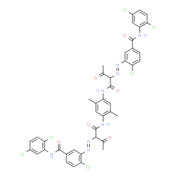 Benzamide, 3,3-(2,5-dimethyl-1,4-phenylene)bisimino(1-acetyl-2-oxo-2,1-ethanediyl)azobis4-chloro-N-(2,5-dichlorophenyl)-结构式