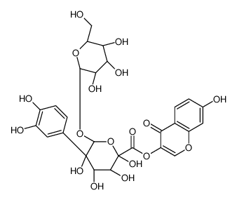 beta-D-Glucopyranosiduronic acid, 2-(3,4-dihydroxyphenyl)-5,7-dihydrox y-4-oxo-4H-1-benzopyran-3-yl O-beta-D-galactopyranosyl- Structure