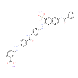 disodium 5-[[4-[[[4-[[6-(benzoylamino)-1-hydroxy-3-sulphonato-2-naphthyl]azo]phenyl]amino]carbonyl]phenyl]azo]salicylate structure