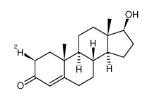 2β-deuterio-17β-hydroxyandrost-4-en-3-one结构式