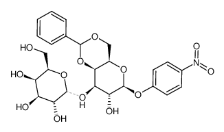 p-nitrophenyl 4,6-O-benzylidene-3-O-D-galactopyranosyl-β-D-galactopyranoside Structure