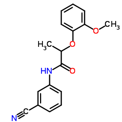 N-(3-Cyanophenyl)-2-(2-methoxyphenoxy)propanamide结构式