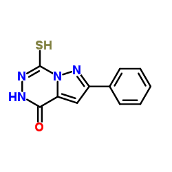 7-MERCAPTO-2-PHENYL-5H-PYRAZOLO[1,5-D][1,2,4]TRIAZIN-4-ONE结构式