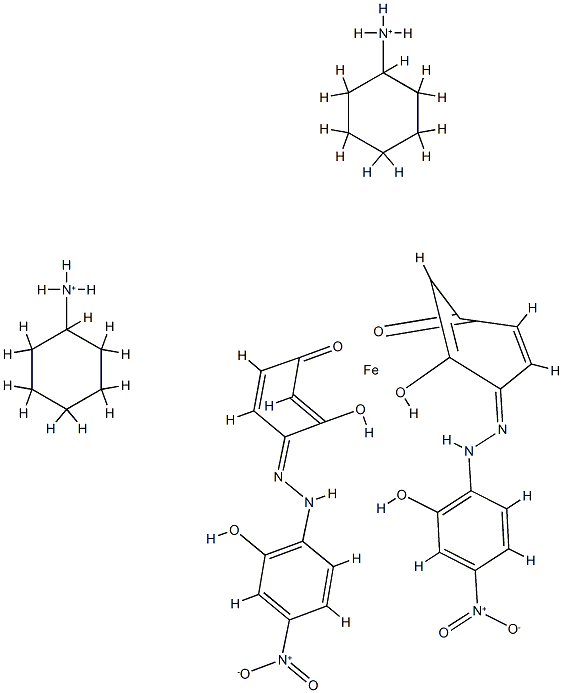 bis(cyclohexylammonium) bis[4-[(2-hydroxy-4-nitrophenyl)azo]benzene-1,3-diolato(2-)]ferrate(2-) Structure