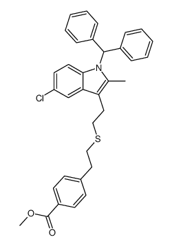 methyl 4-[2-[[2-[5-chloro-1-(diphenylmethyl)-2-methyl-1H-indol-3-yl]ethyl]thio]ethyl]benzoate Structure