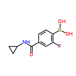 (4-(cyclopropylcarbamoyl)-2-fluorophenyl)boronic acid structure