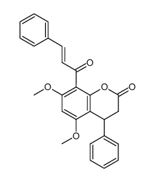 5,7-Dimethoxy-4-phenyl-8-[(E)-(3-phenyl-acryloyl)]-chroman-2-one结构式