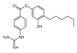 (4-hexyl-3-hydroxyphenyl) 4-(diaminomethylideneamino)benzoate Structure