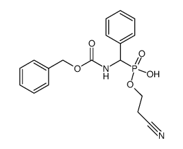 N-benzyloxycarbonyl-1-amino-1-phenylmethanephosphonic acid 2-cyanoethyl monoester结构式