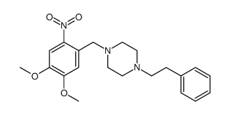 1-[(4,5-dimethoxy-2-nitrophenyl)methyl]-4-(2-phenylethyl)piperazine结构式