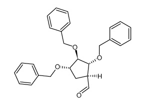 (1S,2R,3R,4S)-2,3,4-Tris-benzyloxy-cyclopentanecarbaldehyde Structure