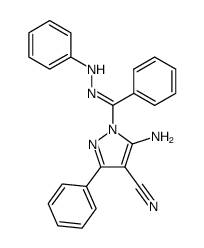 5-Amino-3-phenyl-1-[phenyl-(phenyl-hydrazono)-methyl]-1H-pyrazole-4-carbonitrile Structure