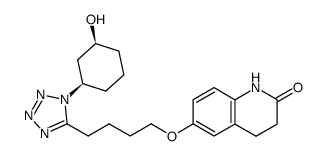 3,4-Dihydro-6-<4-<1-(cis-3-hydroxycyclohexyl)-1H-tetrazol-5-yl>butoxy>-2(1H)-quinolinone Structure