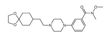 3-{4-[2-(1,4-dioxaspiro[4.5]dec-8-yl)ethyl]piperazin-1-yl}-N-methoxy-N-methylbenzamide结构式