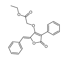 (Z)-5-benzylidene-4-ethoxycarbonylmethoxy-3-phenylfuran-2(5H)-one Structure