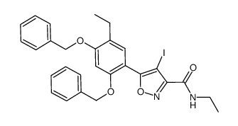 5-(2,4-bis(benzyloxy)-5-ethylphenyl)-4-iodoisoxazole-3-carboxylic acid ethylamide Structure