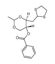 4-Benzoyl-3,5-aethyliden-2-desoxy-D-ribose-aethylenmercaptal结构式