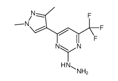4-(1,3-Dimethyl-1H-pyrazol-4-yl)-2-hydrazino-6-(trifluoromethyl)p yrimidine结构式