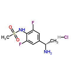 N-{4-[(1S)-1-Aminoethyl]-2,6-difluorophenyl}methanesulfonamide hydrochloride (1:1)结构式