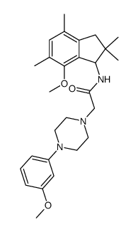 2-[4-(3-Methoxy-phenyl)-piperazin-1-yl]-N-(7-methoxy-2,2,4,6-tetramethyl-indan-1-yl)-acetamide Structure