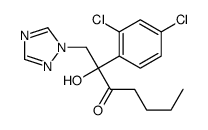 2-(2,4-dichlorophenyl)-2-hydroxy-1-(1,2,4-triazol-1-yl)heptan-3-one结构式