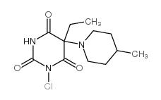 5-ethyl-5-(4-methyl-3,4,5,6-tetrahydro-2H-pyridin-1-yl)-1,3-diazinane-2,4,6-trione chloride结构式