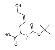 (S)-N-tert-butyloxycarbonyl-(Z-4-hydroxybut-2-enyl)glycine结构式