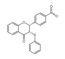 (2R,3S)-2-(4-nitrophenyl)-3-(phenylthio)chroman-4-one Structure